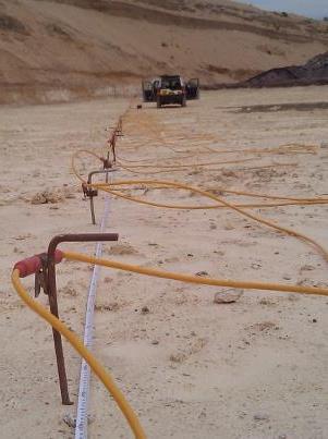 Electrical Resistivity Imaging surveys. Locate quarry & landfill boundaries and internal bunds, depth to rockhead, faults, fissures, voids, cavities, caves, solution features & geology